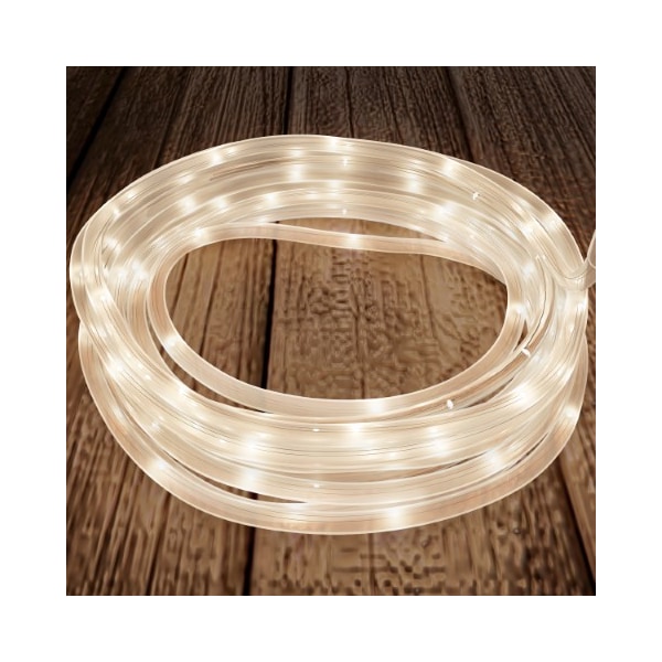 Nature Spring Outdoor Solar Powered Rope Light Cable String 100 LED with 8 Modes for Backyard (Warm White) 206994XAS - main